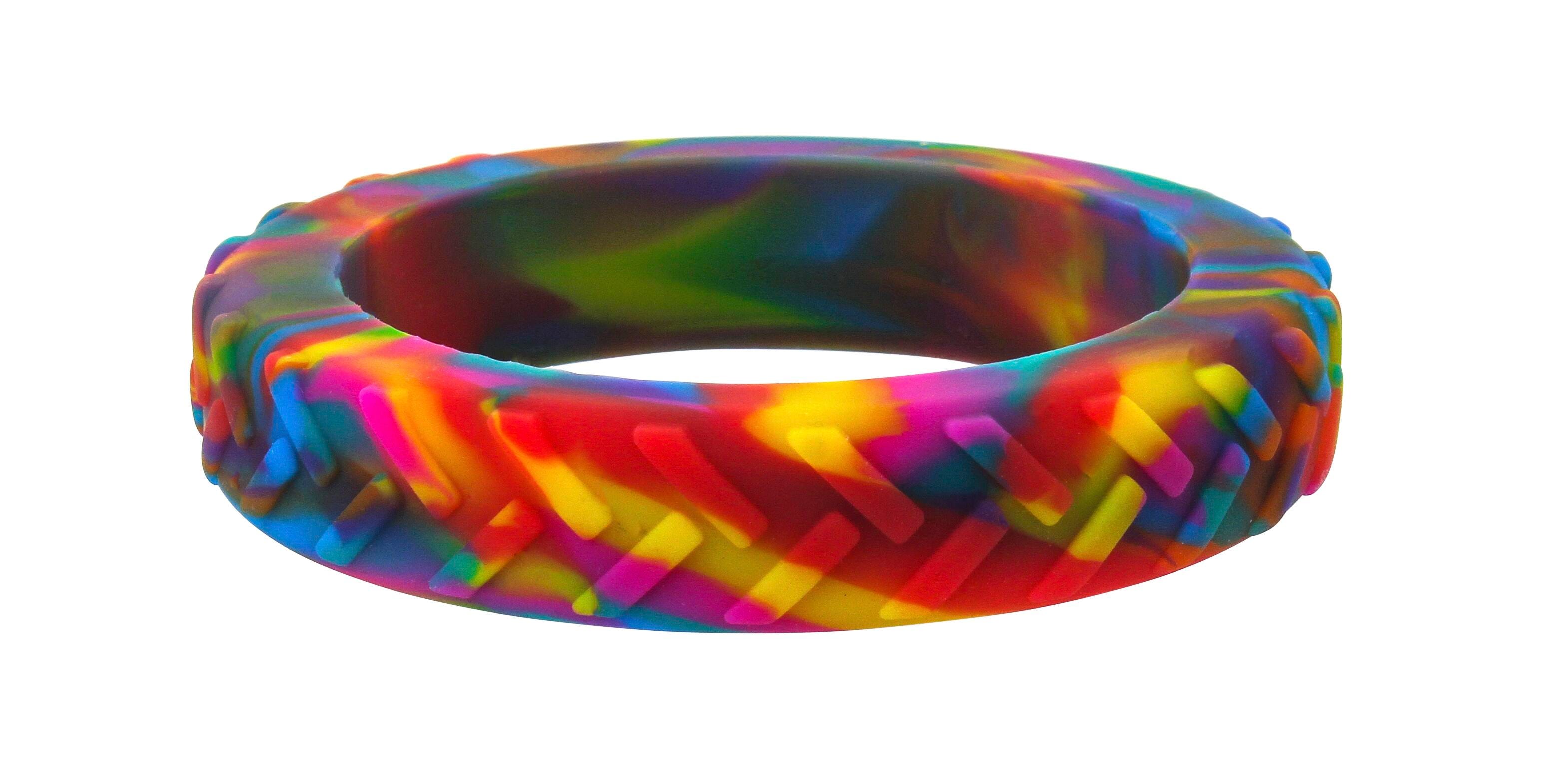 Chewigem Chew Bracelet with Small Treads, Rainbow, Item Number 2103441